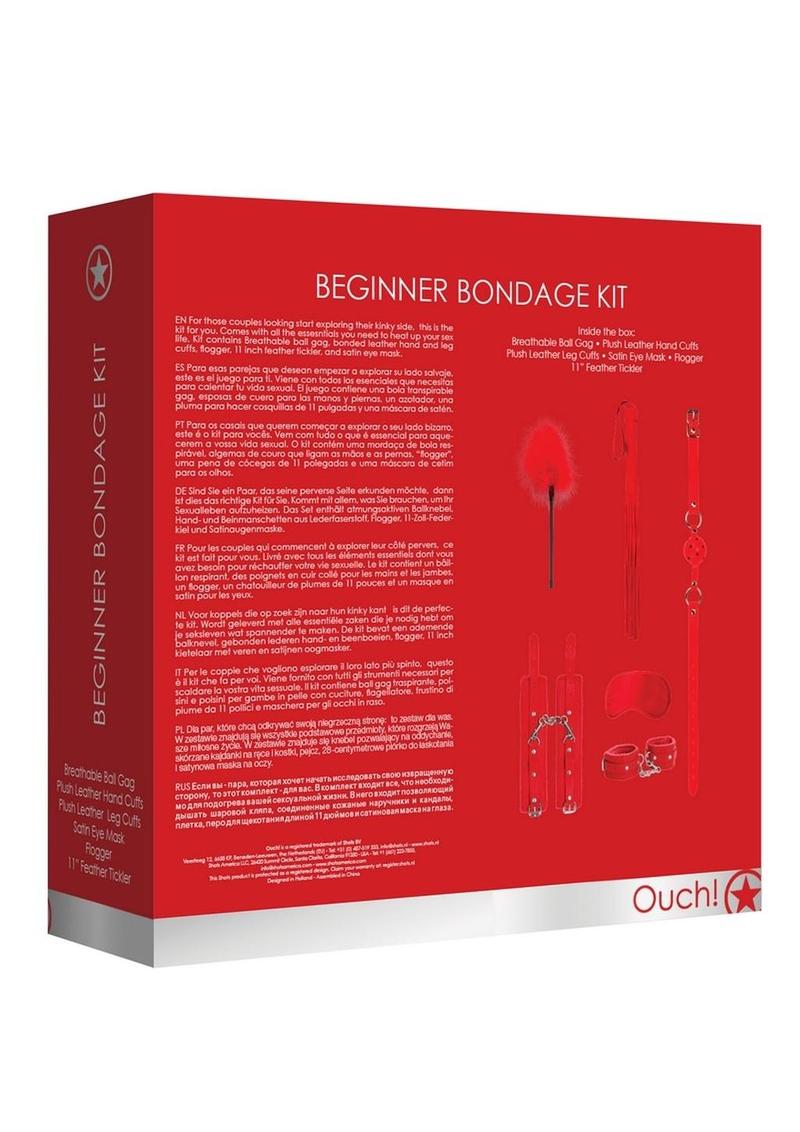 Ouch! Kits Beginners Bondage Kit - Red - 6pc