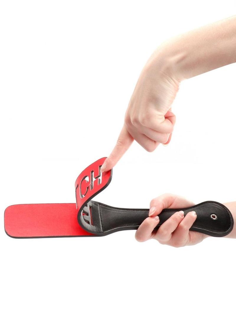 Ouch! Leather Paddle Bitch - Black