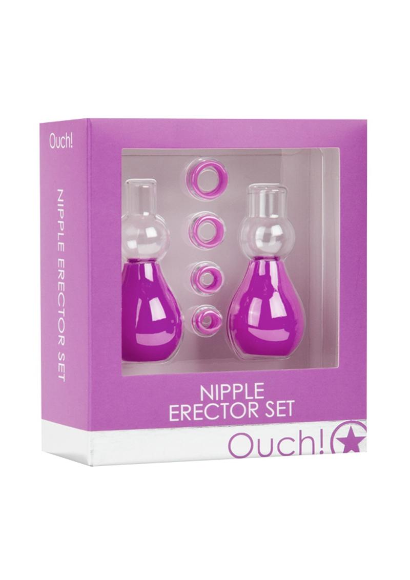 Ouch! Nipple Erector Pump - Purple - Set