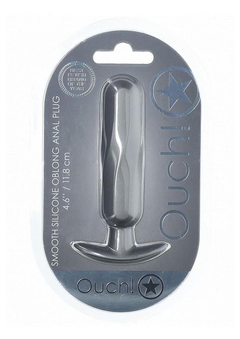 Ouch! Oblong Anal Plug Silicone - Grey/Gun Metal