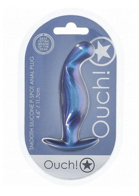 Ouch! P-Spot Anal Plug Silicone - Metallic - Blue