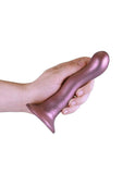 Ouch! Ultra Soft Curvy G-Spot Silicone Dildo 7in - Mettalic - Rose Gold