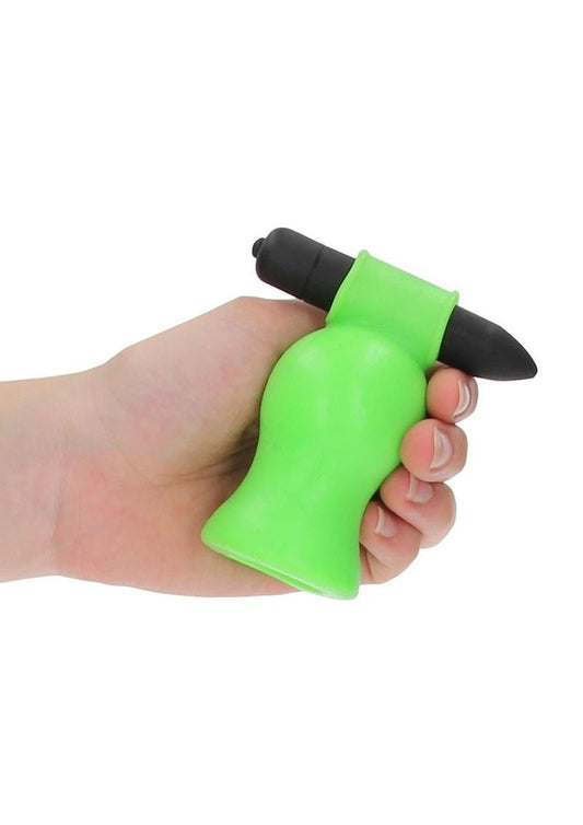 Ouch! Vibrating Head Masturbator - Black/Glow In The Dark/Green