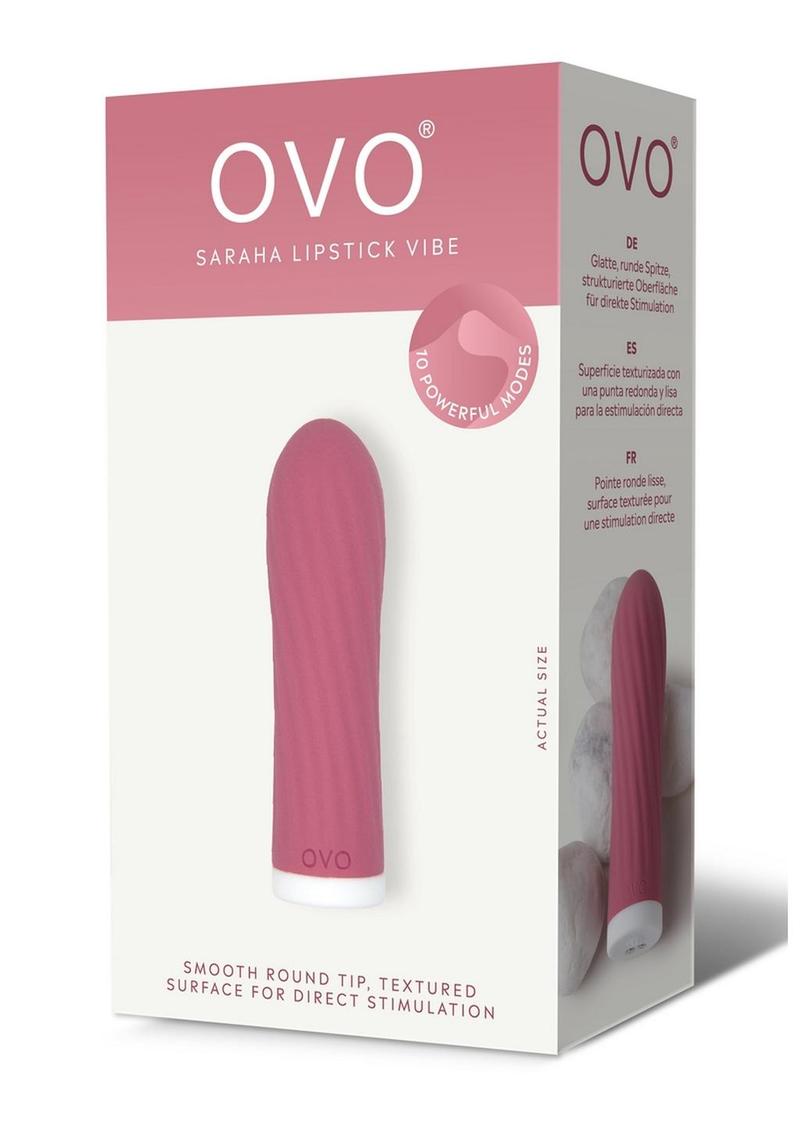 OVO Earth Sahara Rechargeable Silicone Lipstick Vibrator - Red