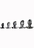 Oxballs Ergo Silicone Butt Plug - Black/Platinum Swirl/Silver - XLarge