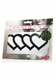 Peekaboo Glow In The Dark Hearts Pasties - Black/Glow In The Dark/Green