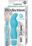 Perfection Lil Tease Silicone Vibrator - Blue/Turquoise - 4.85in