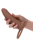 Performance Maxx Rechargeable Silicone Thick Dual Penetrator Extender - Chocolate