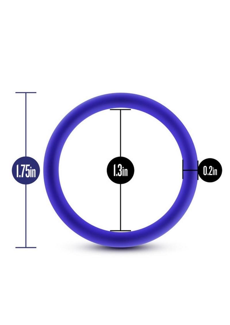 Performance Vs1 Pure Premium Silicone Cock Rings - Blue/Indigo - Medium - 3 Pack