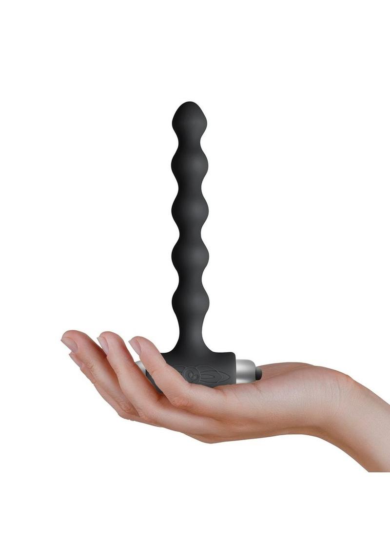 Petite Sensations Pearls Silicone Vibrating Anal Probe - Black