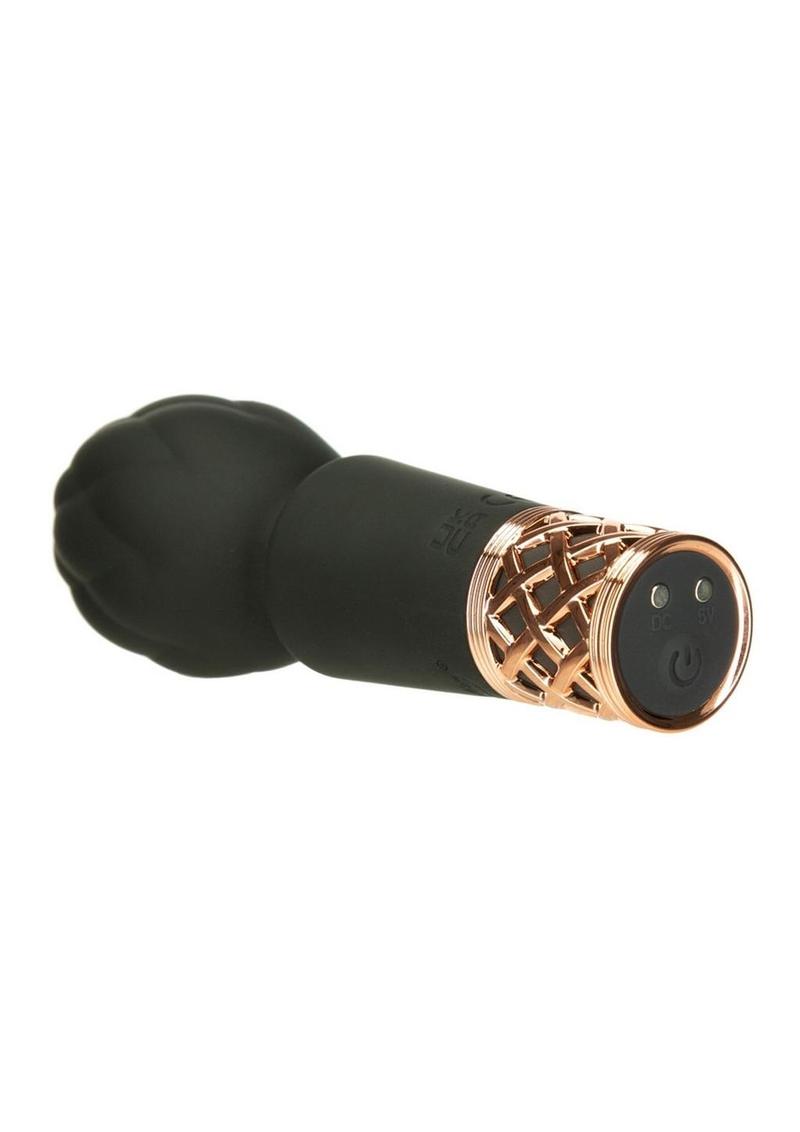 Pillow Talk Secrets Pleasure Rechargeable Silicone Wand - Black/Rose Gold