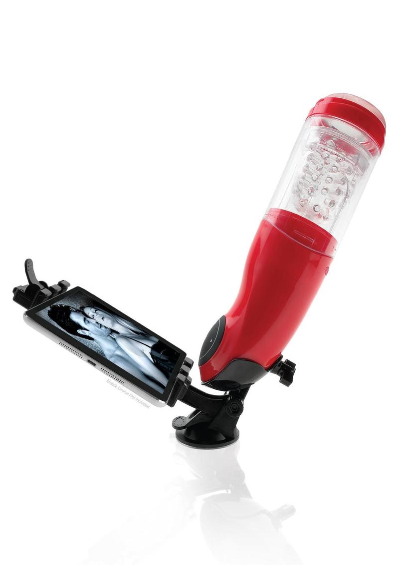 Pipedream Extreme Toyz Rechargeable Mega-Bator Mouth Masturbator - Mouth - Clear/Red