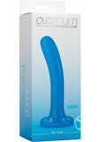 Platinum Premium Silicone The Slim Dildo - Blue - 5.5in