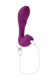 Playboy Arch Rechargeable Silicone Vibrator with Clitoral Stimulator - Purple