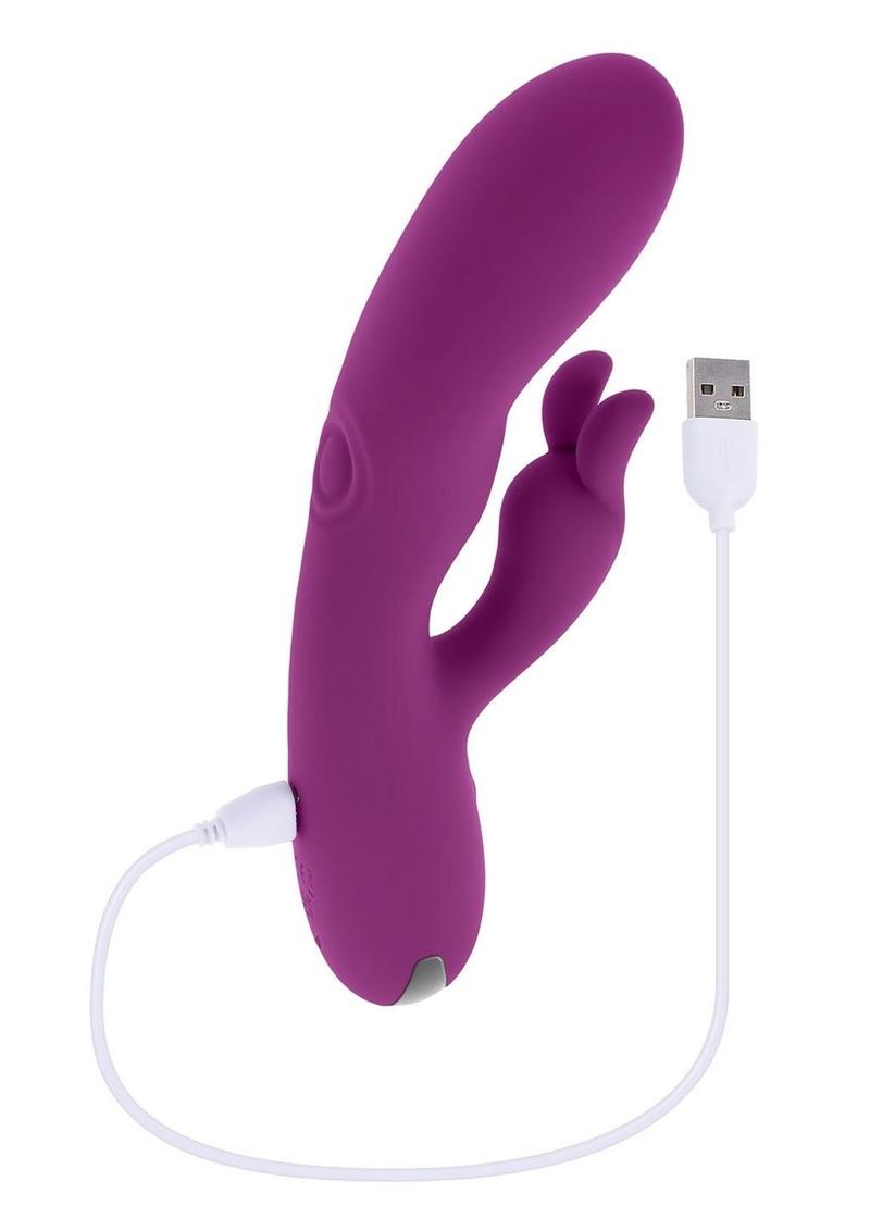 Playboy Busy Bunny Rechargeable Silicone Rabbit Vibrator - Purple