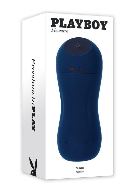 Playboy Gusto Rechargeable Silicone Masturbator - Blue