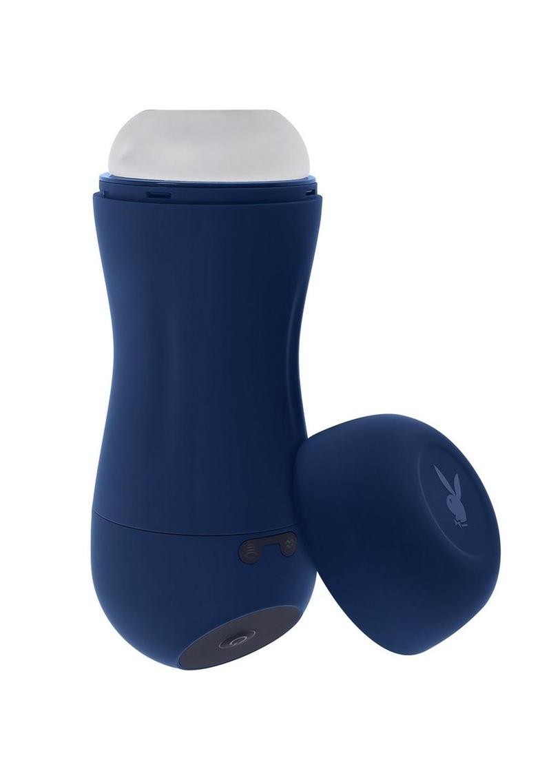 Playboy Gusto Rechargeable Silicone Masturbator - Blue