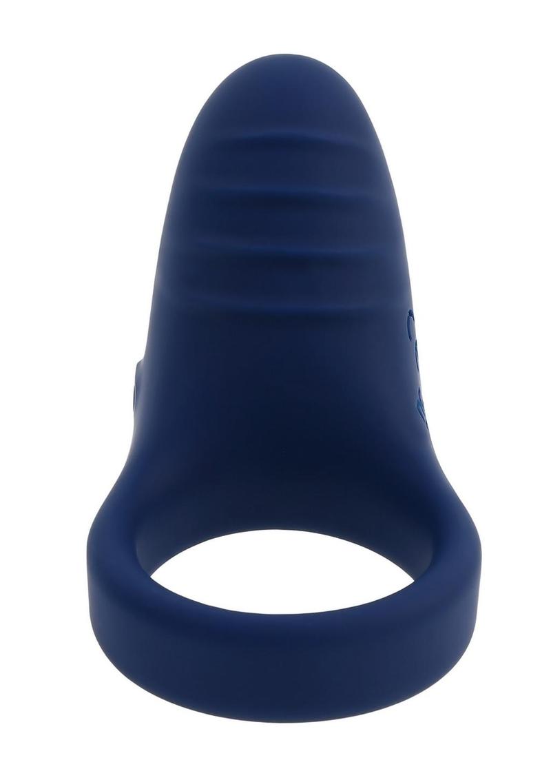 Playboy Pleasure Point Rechargeable Silicone Cock Ring - Blue