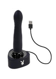 Playboy Pleasure Zone Rechargeable Silicone Light-Up Vibrator - Black