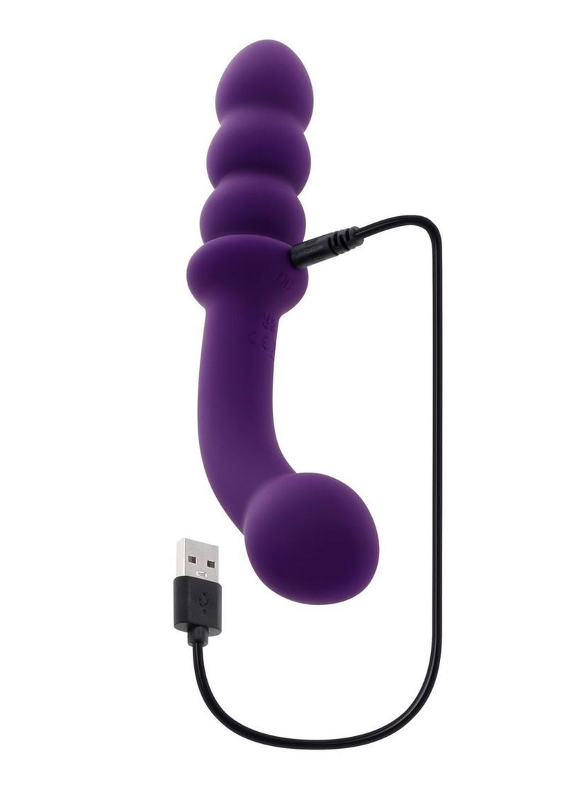 Playboy The Seeker Rechargeable Silicone Dual Vibrator - Purple