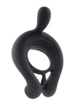 Playboy Triple Play Rechargeable Silicone Cock Ring with Remote Control - Black