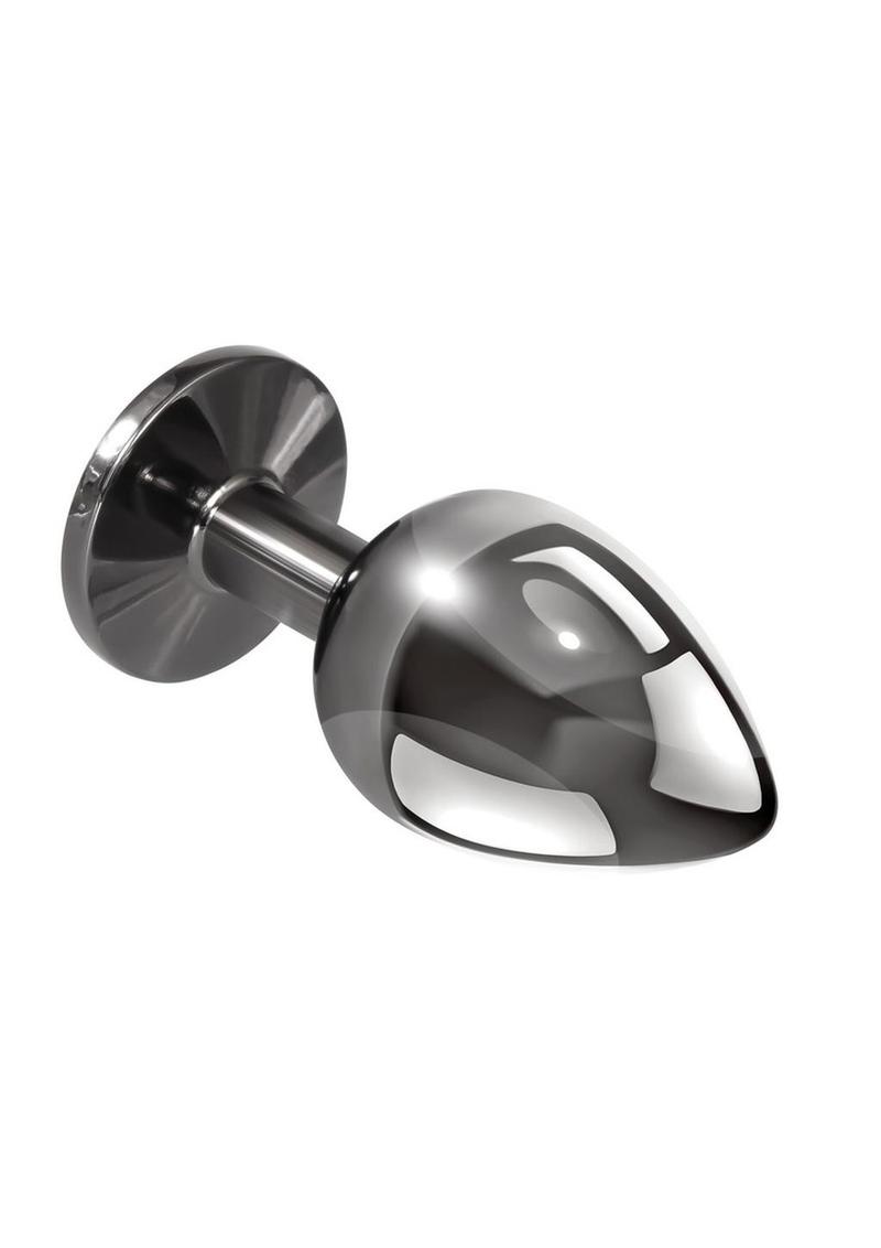 Playboy Tux Metal Anal Plug - Black/Metal - Large