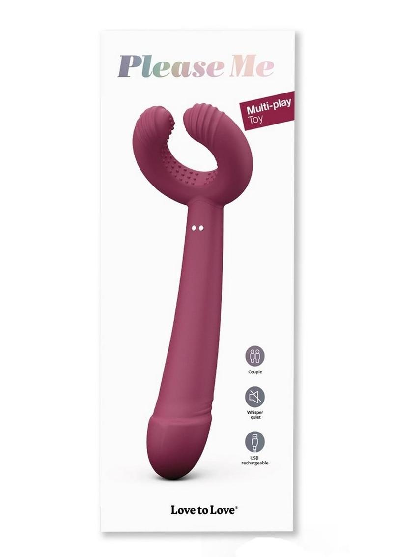 Please Me Rechargeable Silicone Vibrator - Plum Star/Purple