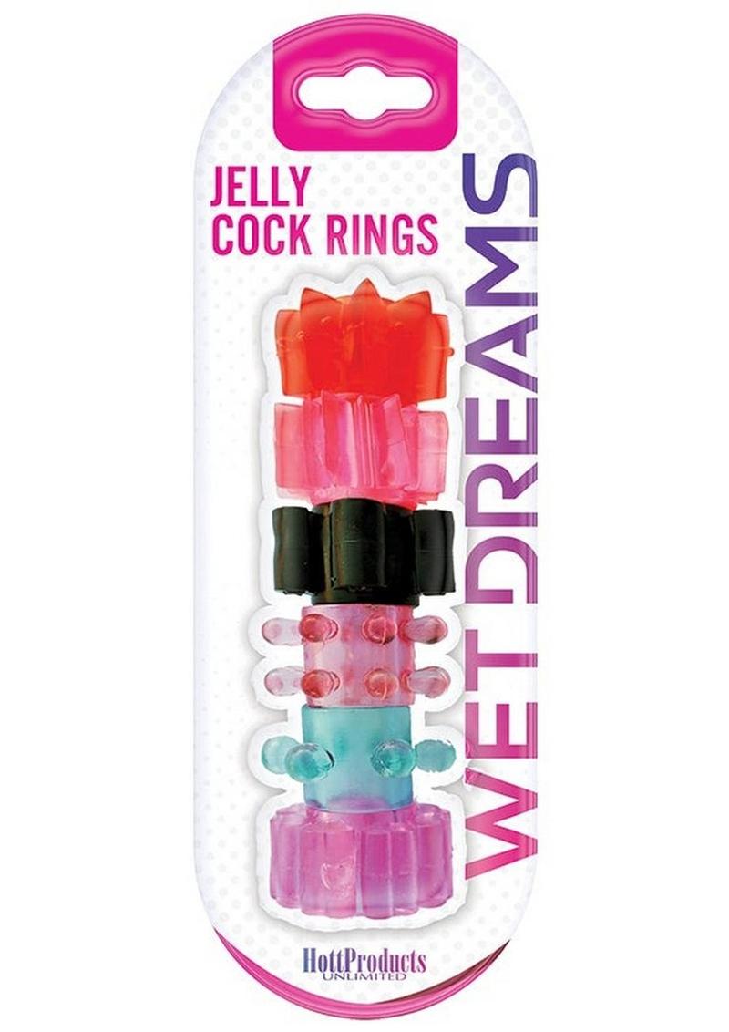 Pleasure Stars Jelly Cock Rings - Assorted Colors - 6 Pack