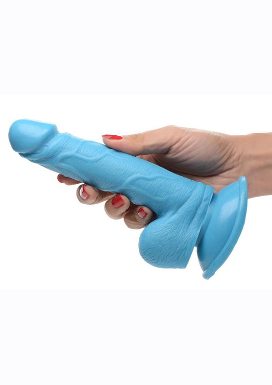 Pop Peckers Dildo with Balls - Blue - 6.5in