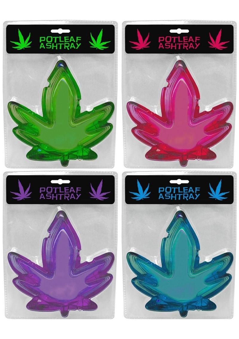 Pot Leaf Ashtry - Assorted Colors - 4 Pack
