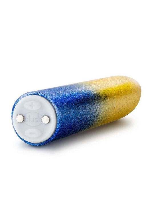 Power Of Love Ukraine Rechargeable Vibrator - Blue/Gold