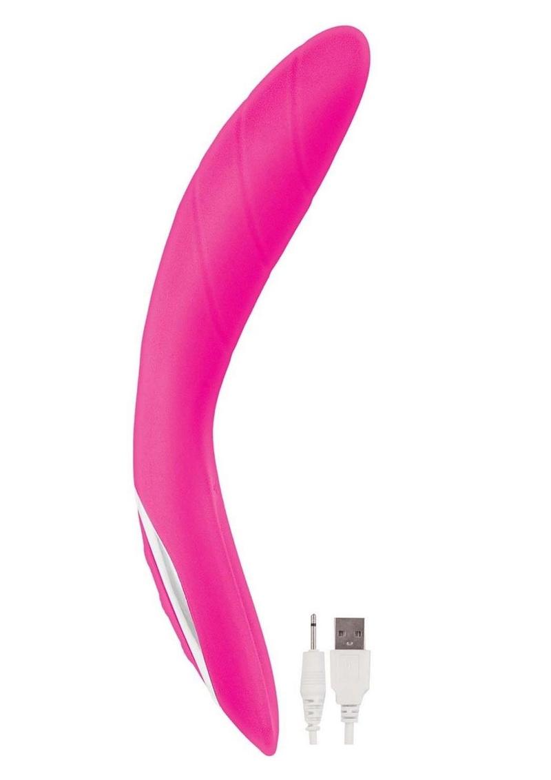 Princess Dynamic Heat Rechargeable Silicone Vibrator with Clitoral Stimulator - Pink