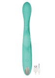 Princess Petite Pleasure Silicone Rechargeable Dual Stimulating Vibrator - Aqua/Green