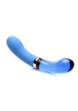 Prisms Vibra-Glass 10x Bleu Dual End G-Spot Rechargeable Silicone/Glass Vibrating Dildo