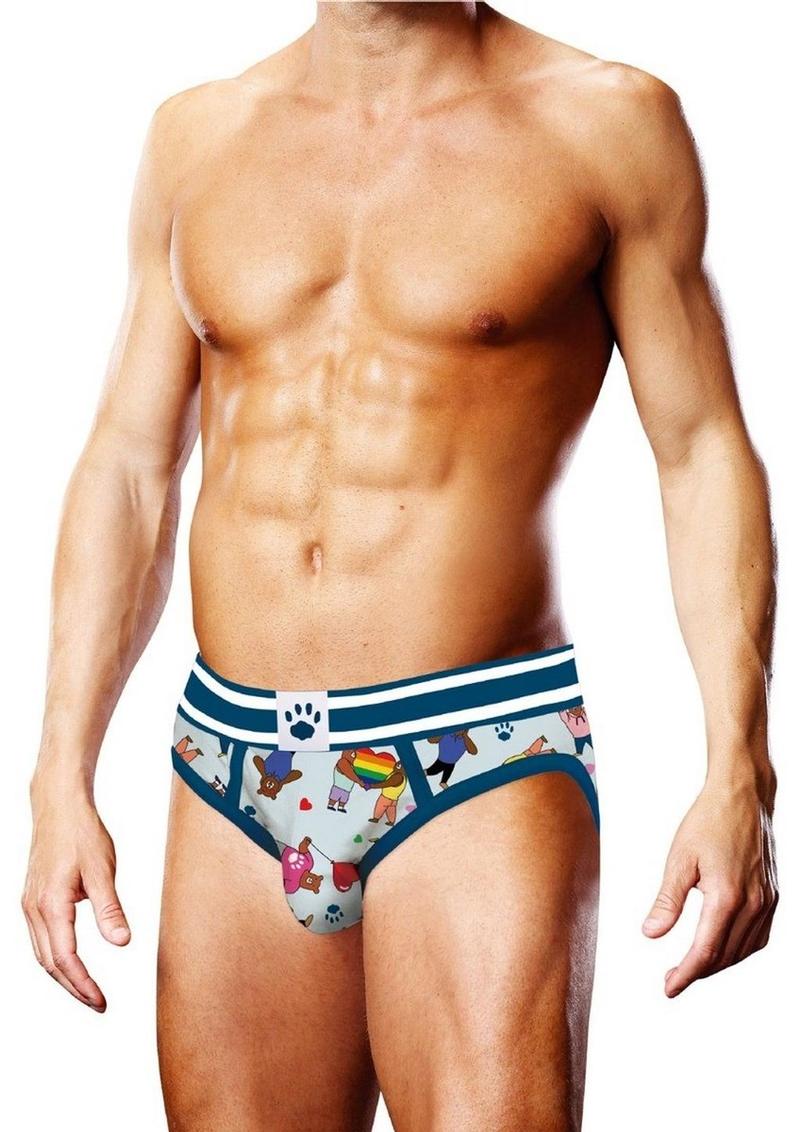 Prowler Bears with Hearts Brief - Blue - Large