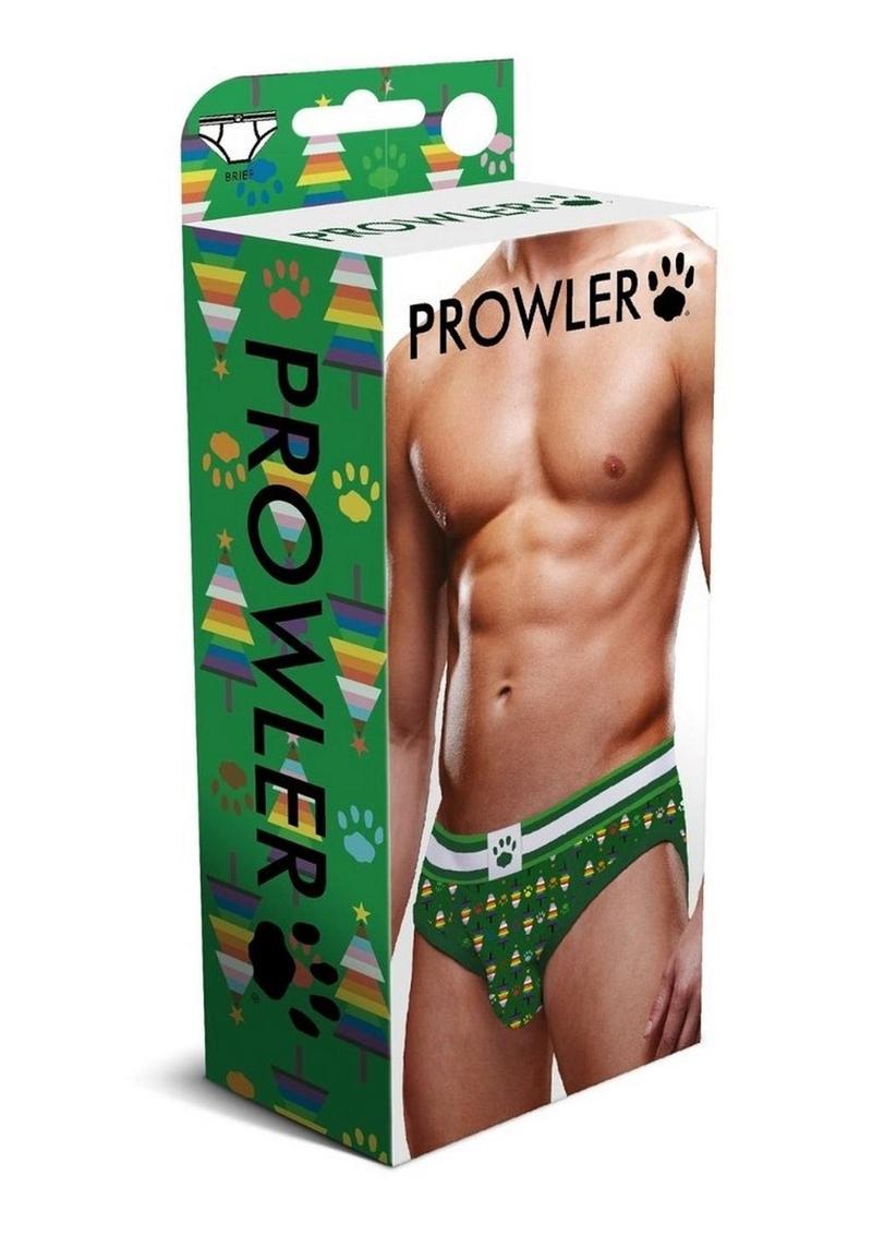 Prowler Christmas Tree Brief - Green/Multicolor/Rainbow - Small