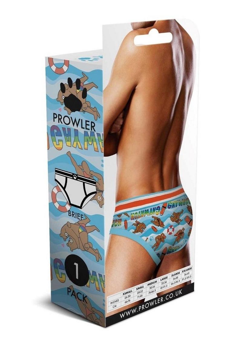 Prowler Gaywatch Bears Brief - Blue/Orange - Large