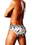 Prowler Leather Pride Brief - Black/White - Large