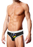 Prowler Oversized Paw Swimming Brief - Black/Multicolor/Rainbow - XXLarge