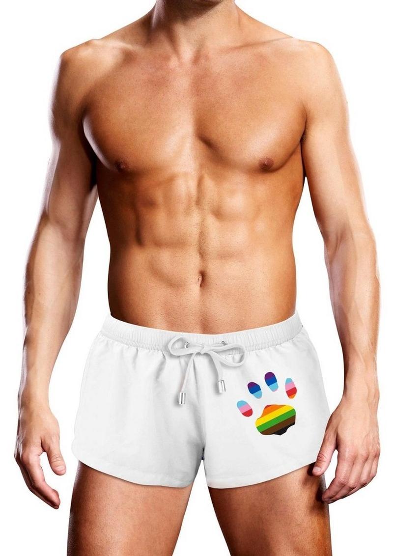 Prowler Oversized Paw Swimming Trunk - Multicolor/Rainbow/White - Large