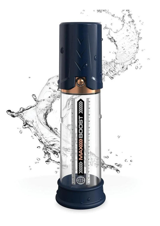 Pump Worx Max Boost Penis Pump - Blue/Clear