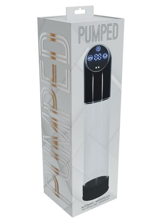 Pumped Automatic Waterproof Rechargeable Silicone Penis Pump - Black