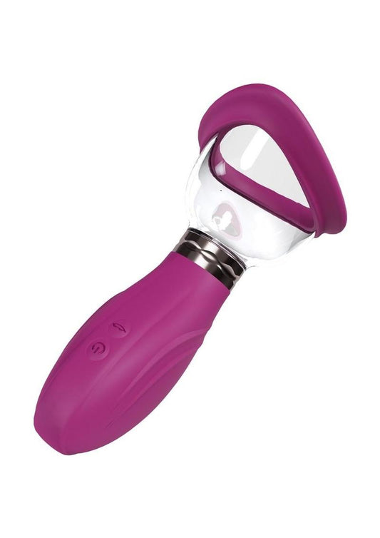 Pumped Delightful Automatic 5 Speed Silicone Rechargeable Vulva Clitoral Nipple and Breast Pump - Pink