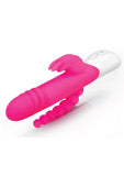 Rabbit Essential Silicone Rechargeable Double Penetration Rabbit Vibrator - Hot Pink/Pink