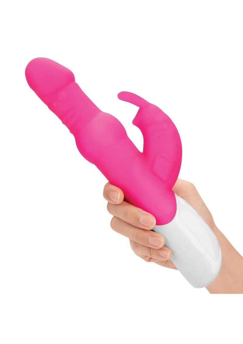 Rabbit Essentials Silicone Rechargeable Beads Rabbit Vibrator - Hot Pink/Pink