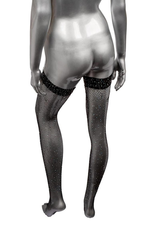 Radiance Thigh High Stocking - Black - Plus Size/Queen