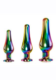 Rainbow Metal Anal Plug - Metal/Multicolor - 3 Piece/Set