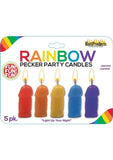 Rainbow Pecker Party Candles