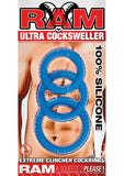 Ram Ultra Cocksweller Silicone Cock Rings - Blue