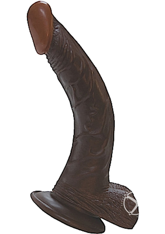 Real Skin All American Afro American Whoppers Dildo with Balls - Chocolate - 8in